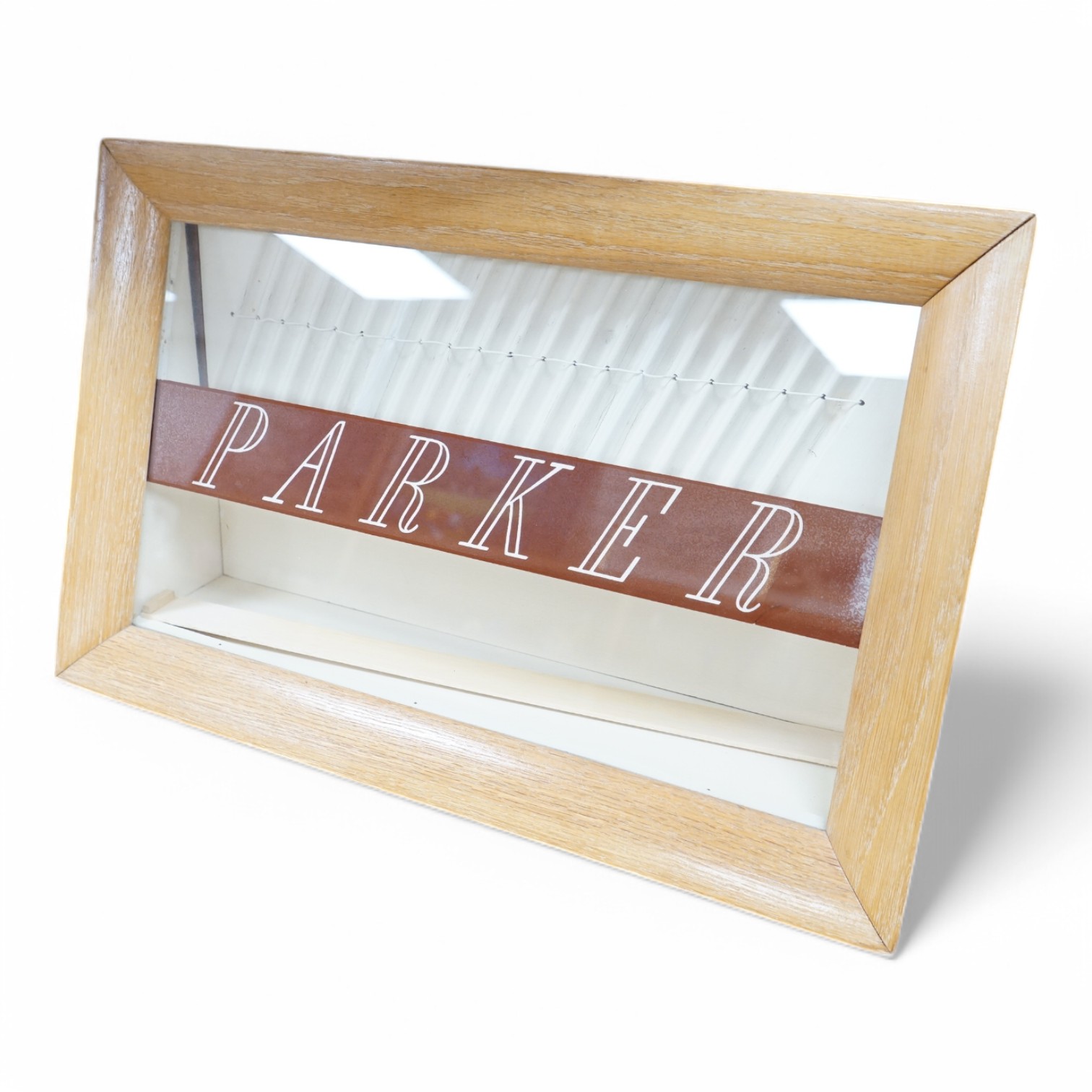 A Parker pen light up display cabinet, 37 x 57cm. Condition - fair